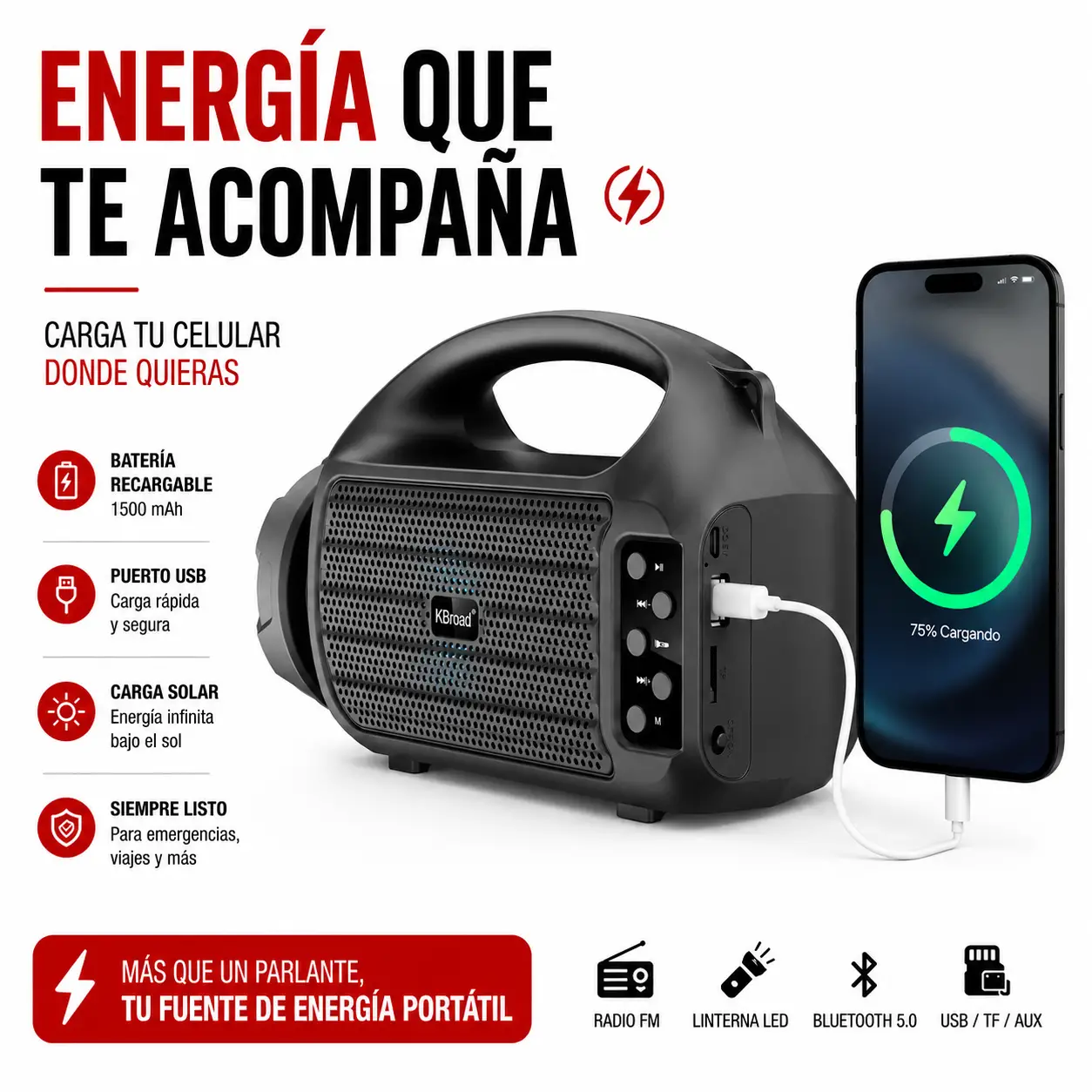 Parlante Solar Multifuncional